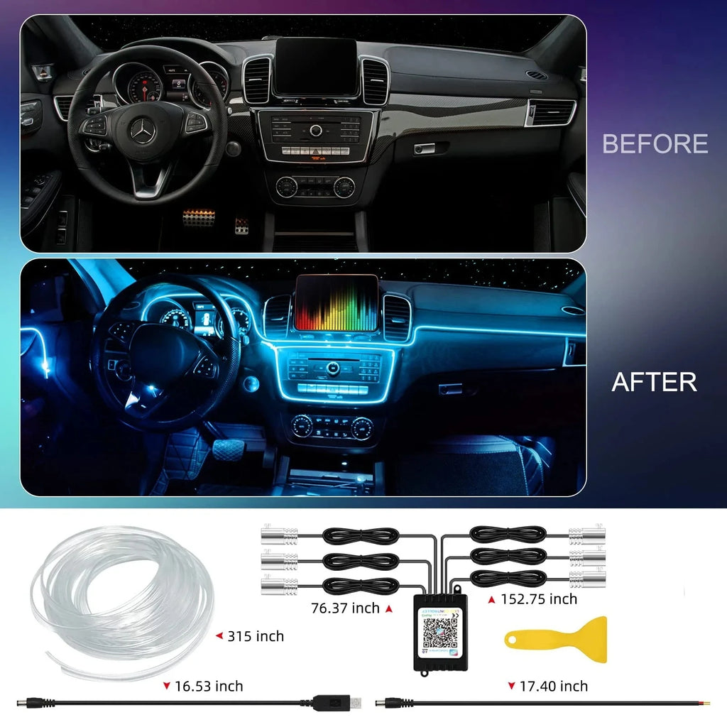 Leds voiture fibre optique