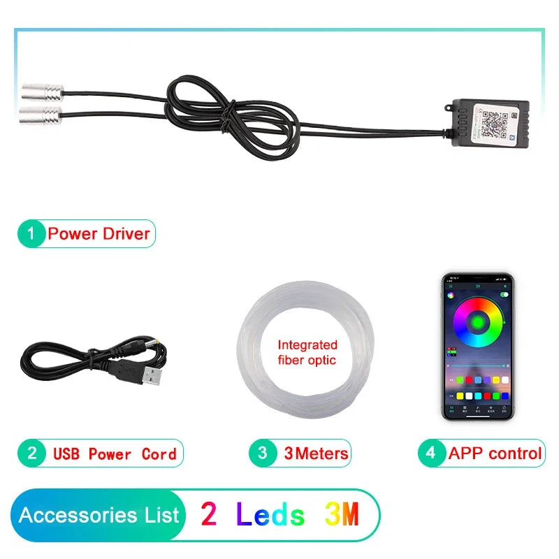 Leds voiture fibre optique